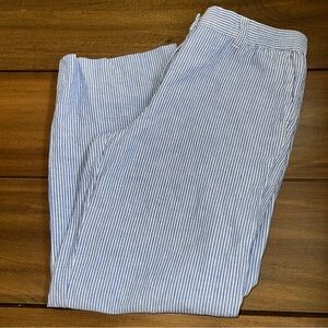 Talbots Women's Blue Striped Wide Leg Pants